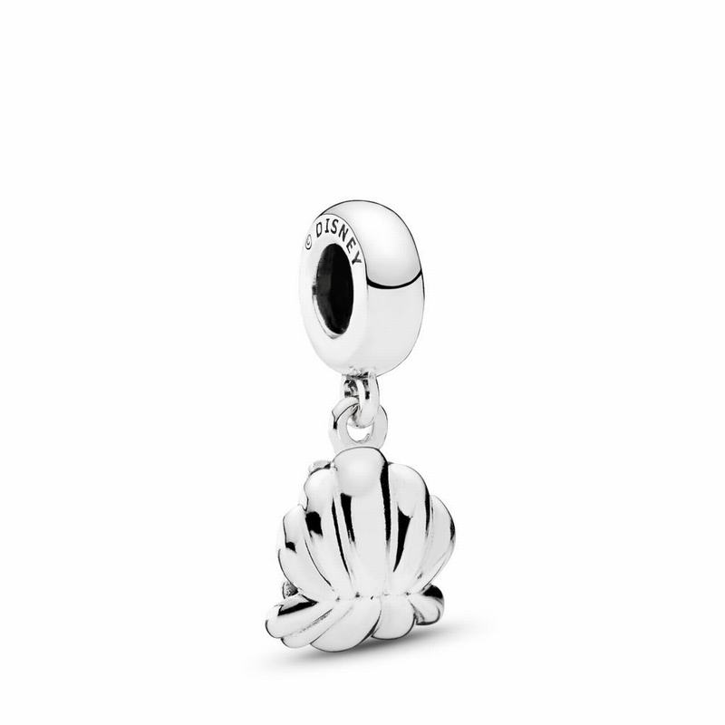 Pandora Australia Disney Ariel & Sea Shell Dangle Charm - Sterling Silver | YQSKBN271